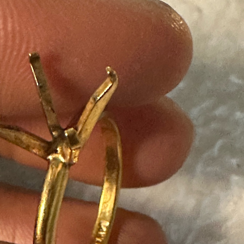 14k GP espo TYPO Vintage Gold Ring with missing stone - Picture 7 of 16